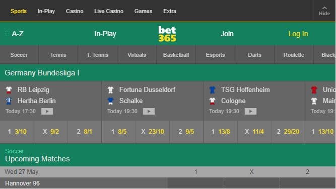 Live Football Betting Screenshot