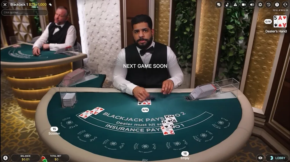 Caesars Palace Live Dealer Blackjack