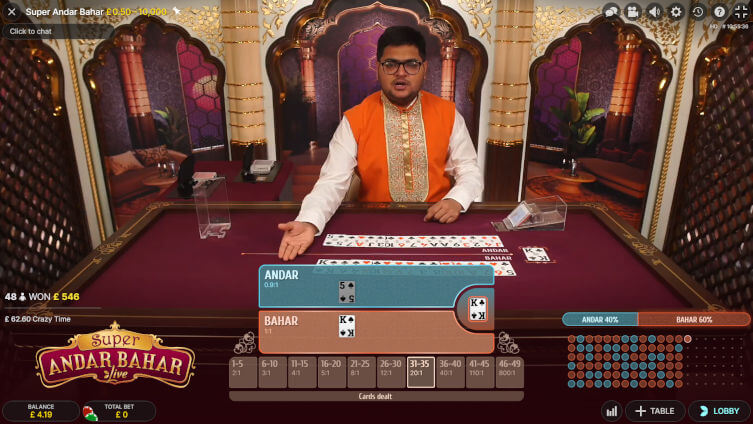Live Dealer Andar Bahar Game
