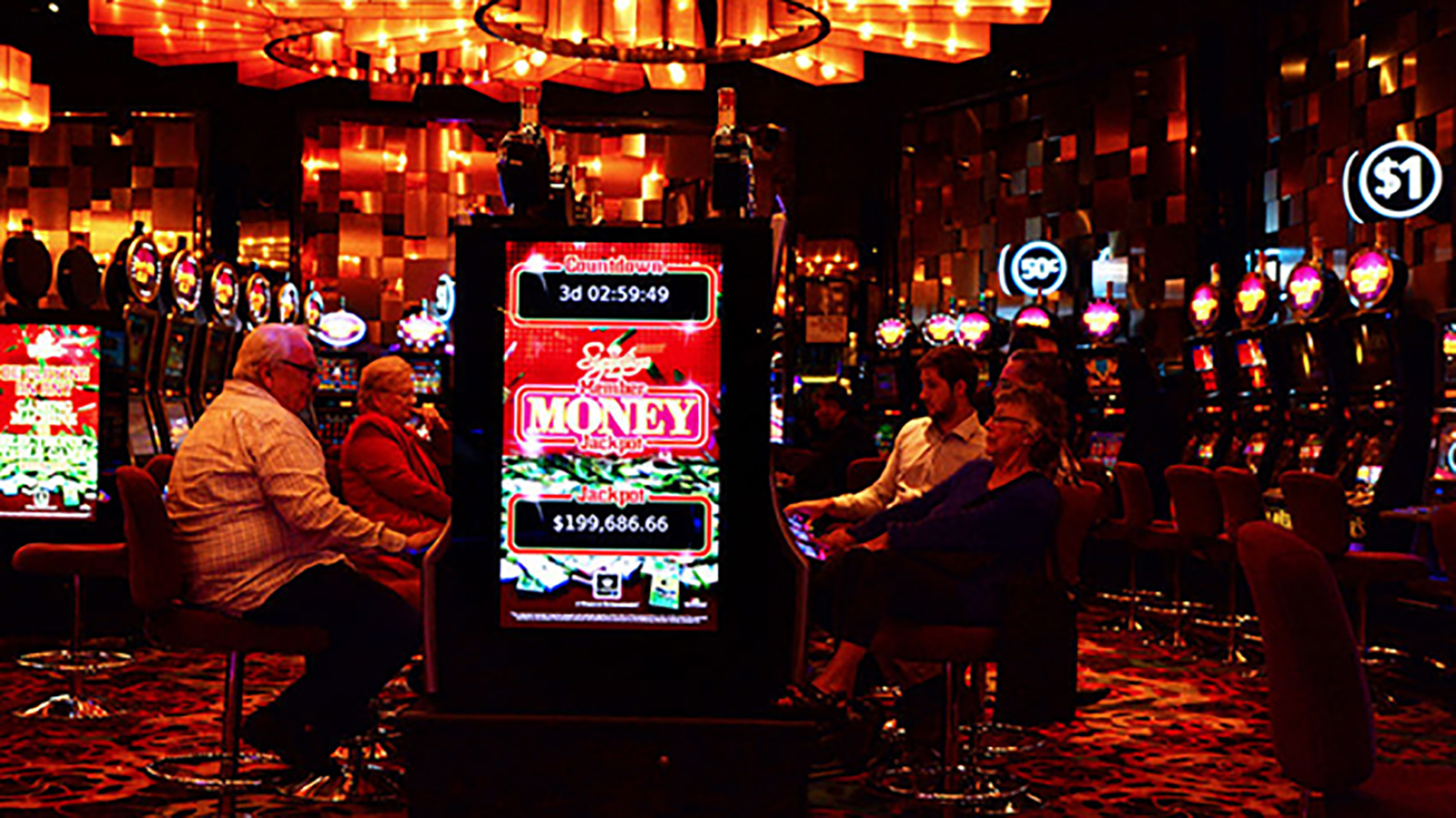 Casino Players Observing Loose Machines